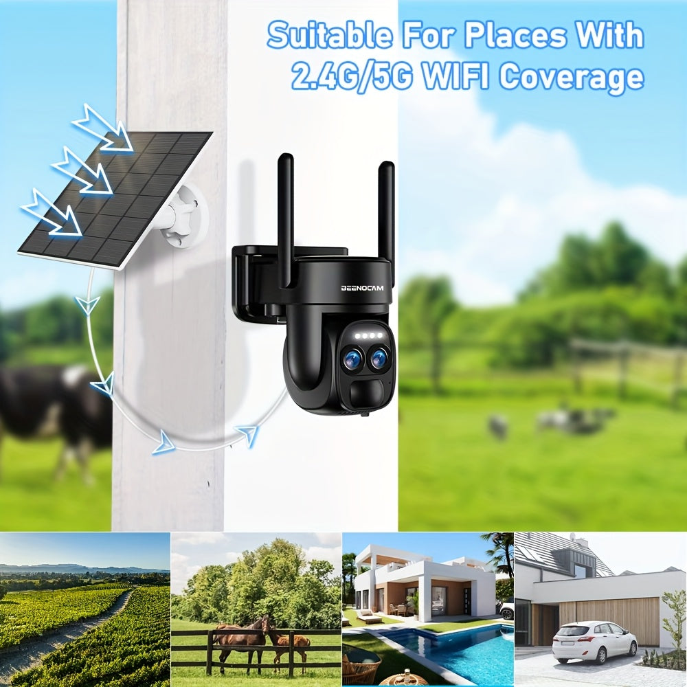Draadloze Beveiligingscamera – Buiten Camera – Zonnebeveiligingscamera – PTZ Camera – Bewakingscamera – 360° Draaibaar – Kleurennachtzicht – Solar Powered Met 8000mAh Batterij
