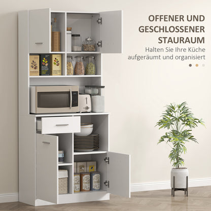 Buffetkast – Keukenkast – Opbergkast – Dressoir – Kast Met Lade – Wit – Soft-Close Deuren – 80x35x180 cm