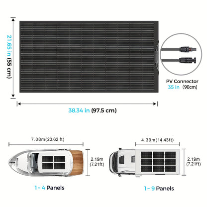 Zonnepaneel – Solar Panel – Zonnecellen – Zonnepaneel Set – Solar Module – 1000W Flexibel – Monokristallijn Silicium – Lichtgewicht Weerbestendig