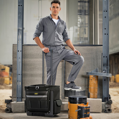 Gereedschapstas – Gereedschapskoffer – Gereedschapstrolley – Opbergtas – Werkplaatswagen – 58 Liter Inhoud – Duurzaam Polyester Met Wielen