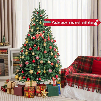 Kerstboom Kunstboom Kunstkerstboom Kunstkerstboom Met Verlichting Kerstboom Voor Binnen – 180 cm Hoog – Realistisch Groen PVC – Stevige Metalen Standaard