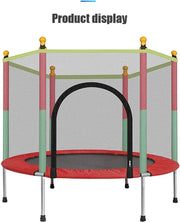 TRAMPOLINE - CHILDREN'S TRAMPOLINE - WITH JUMPING AREA - PROTECTION NET - DOOR - ZIPPER - 140 CM - MAXIMUM LOAD 100 KG - BLUE