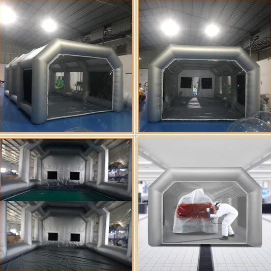 Opblaasbare Spuitcabine – Spuittent – Verfspuitruimte – Mobiele Werkruimte – Spuitbox – Groot Formaat 4x2,5m – Hoogwaardig Oxford Doek – Snelle Opbouw & Ventilatie