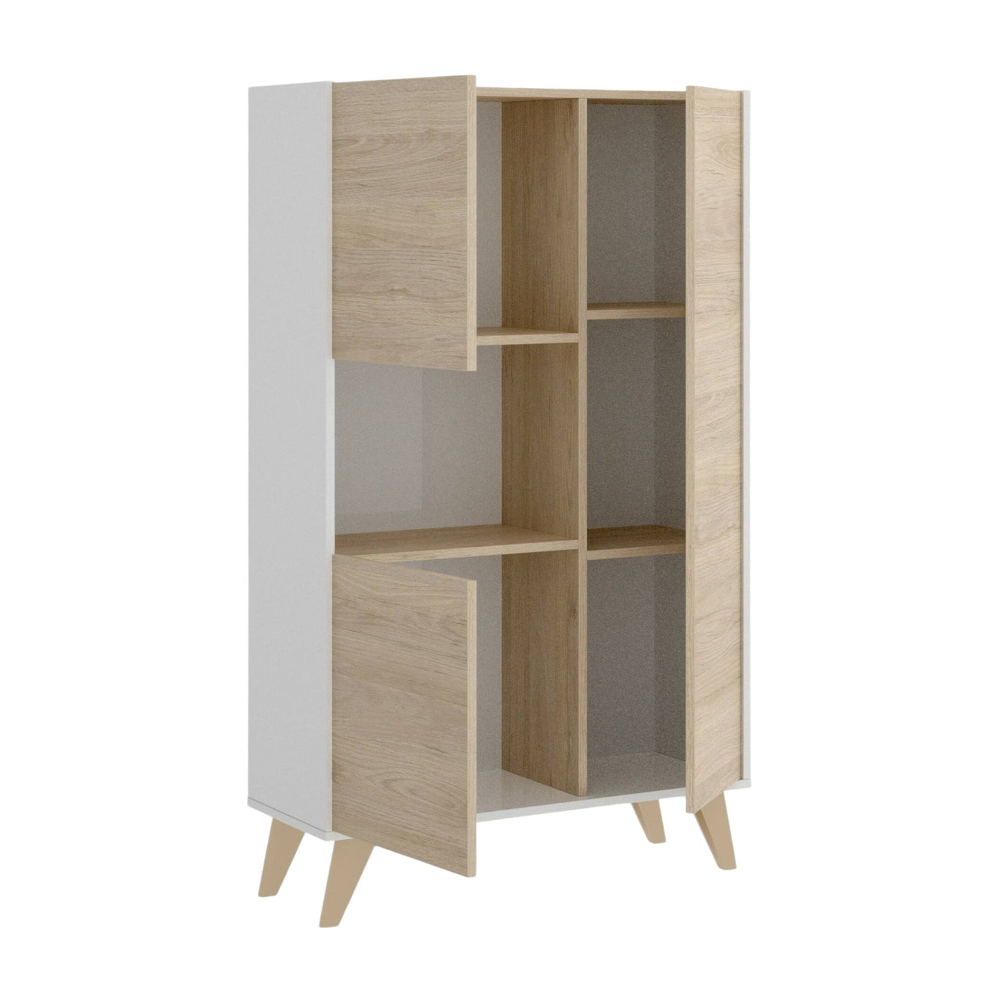 Crono Credenza, High Living Room Buffet, Modern 3-Door Sa Sideboard, 81X43H135 Cm, Available in 3 Colors