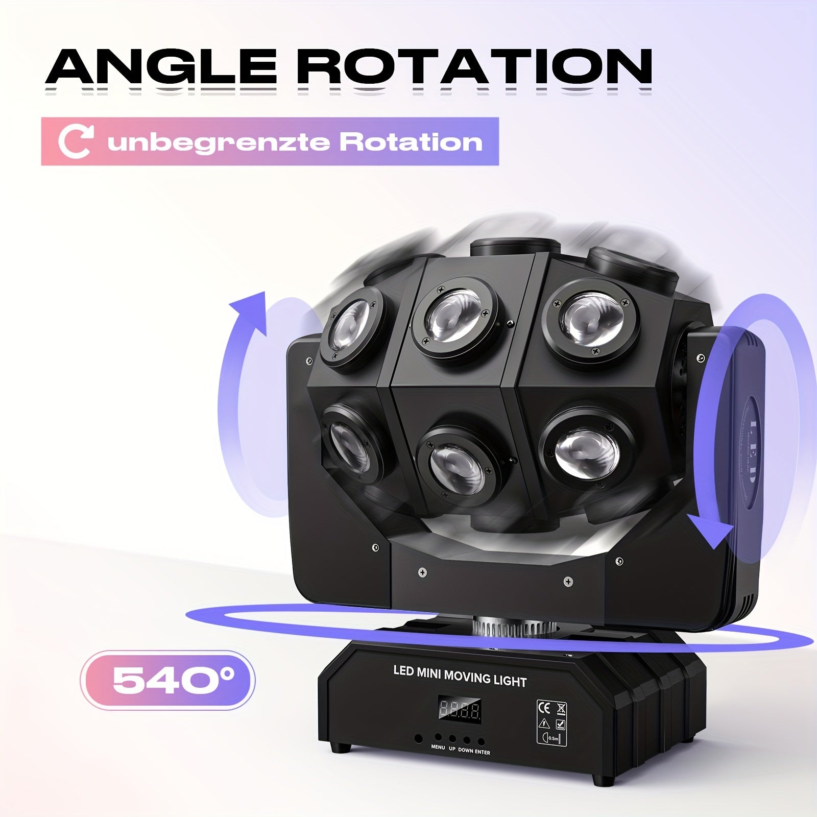 270W Moving Head LED Spot – RGBW Stage Licht – DJ Licht – Discotheek Verlichting – Party Verlichting – 18 LED’s – DMX512 & Geluidsactivatie - QUORE