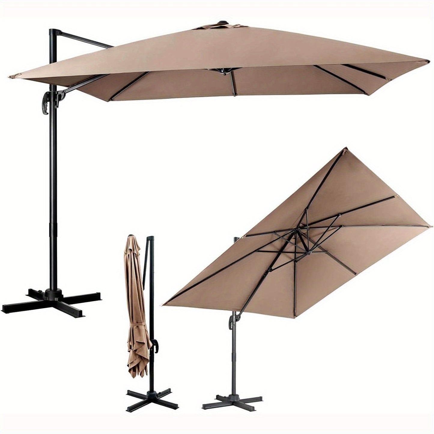 Zweefparasol – Hangparasol – Tuinianparasol – Terrasparasol – 3 Meter Diameter – Roestbestendig Stalen Frame