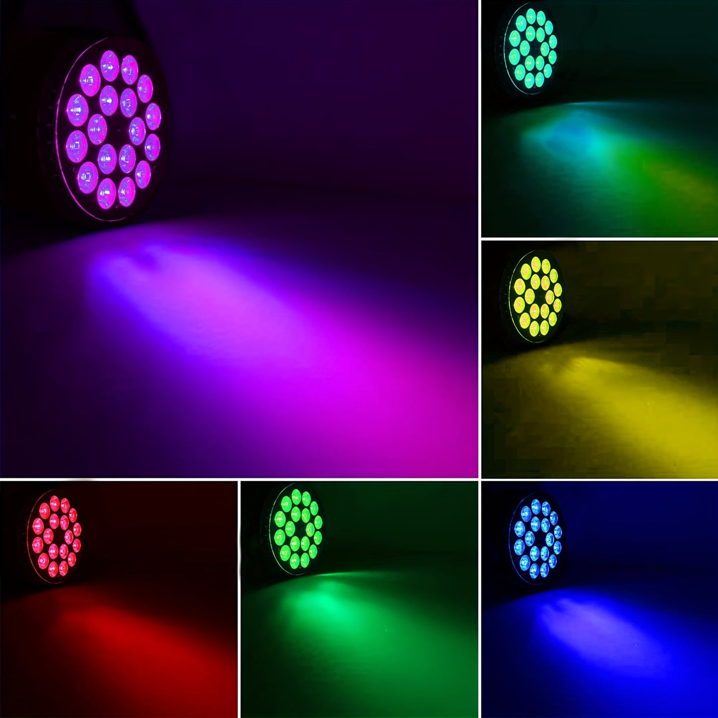 RGBW LED PAR Spotlights – DJ Verlichting – Podiumlampen – Discolampen – Stage Lights – Set van 4 – 270W Krachtige RGBW LEDs – Multi-mode DMX Bediening