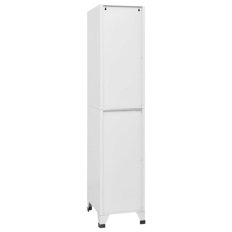 Lockable Cabinet with 3 Compartments 38X45X180 Cm/Lockers/Storage Boxes/Boxes/Cabinets. This Lockable Cabinet Impresses with Its Modern Design. It Is Made of Robust Steel And Is Easy to Clean. Each Compartment Has Clothes Rai