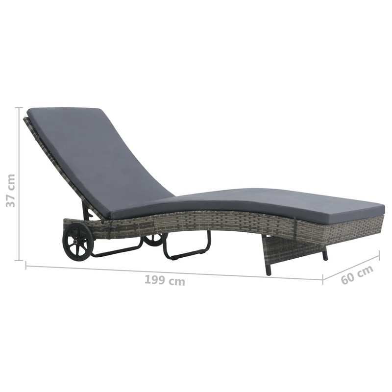 Ligstoel – Ligbed – Zonnebed – Tuinstoel – Houten Frame – Ergonomisch Ontwerp – Wieltjes