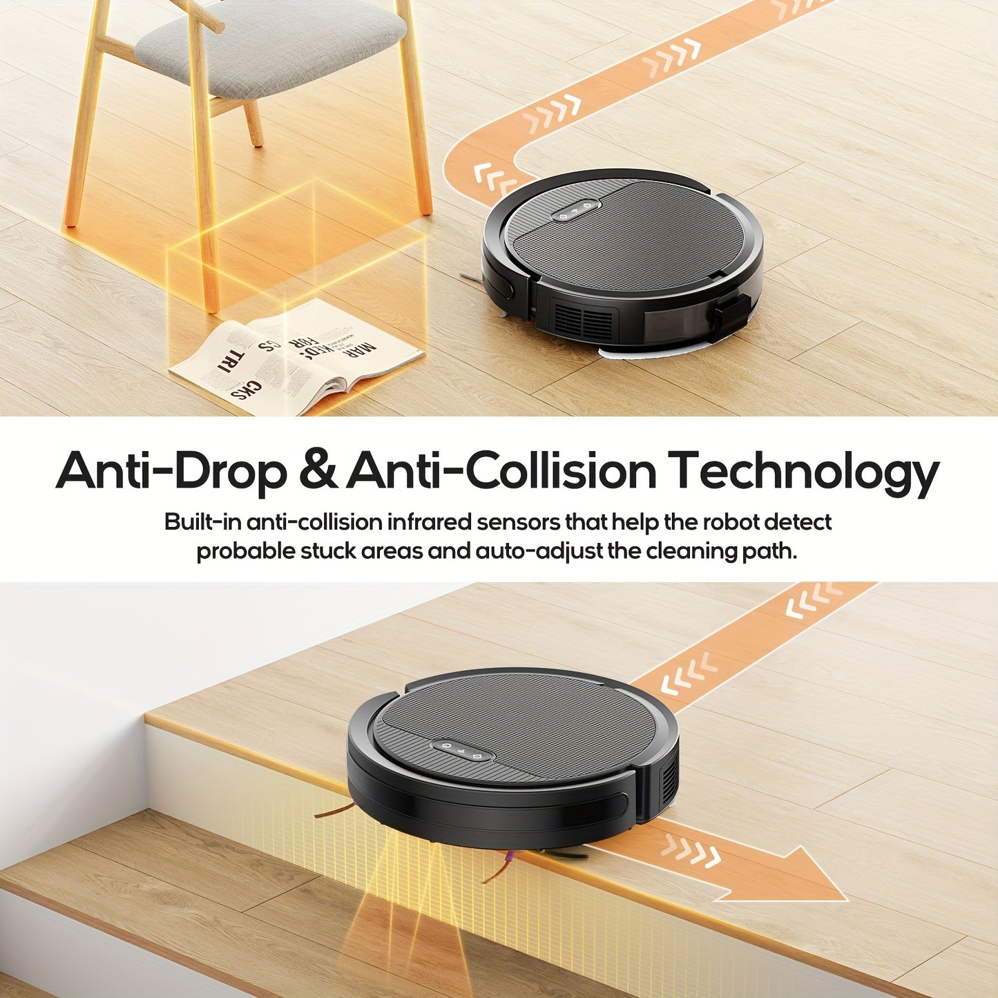 Robotstofzuiger – Robot Cleaner – Robot Veegmachine – Automatische Stofzuiger – Dweilrobot – Zwart – 4500 mAh Batterij – 650 ml Stofreservoir