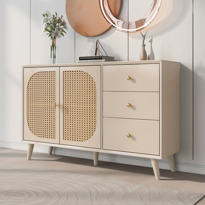Sideboard – Dressoir – Opbergkast – Ladekast – TV-meubel – Khaki – Ruime Opbergruimte – Stevige Constructie