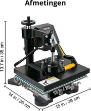 Transfer Press - 2 in 1 - Printing Machine - Heat Press - Printing Press - Heat Press Machine - Sublimation Printer - 25x30CM - Clamshell Sublimation - Transfer Printer with Teflon Coating Powerpress DIY T-shirt Cap - Black