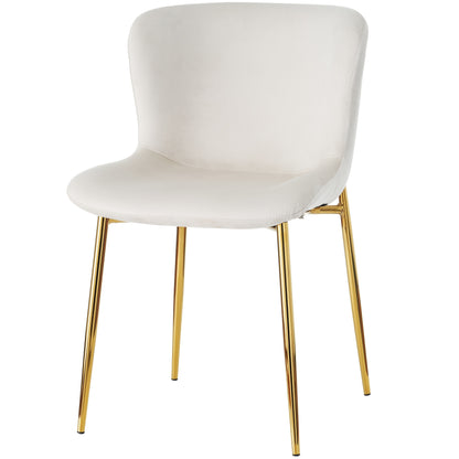 Eetkamerstoel – Stoel – Zithoekstoel – Woonkamerstoel – Loungestoel – Set van 6 – Beige Kleur – Comfortabele Zachte Stoffering – Stevig Vierpotig Frame