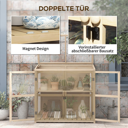 Verhoogd Moestuinbed – Moestuinbak – Tuinbak – Plantvak – Tuinborder – Natural – Dubbel Niveau – Weerbestendig Sparrenhout – 103x61x103 cm