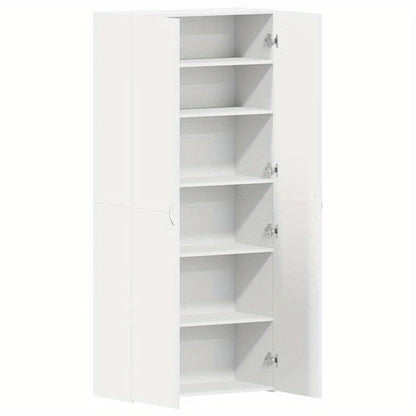 Schoenenkastje – Schoenenrek – Schoenenopberger – Schoenenmeubel – Schoenenkast Wit – Duurzaam Hardhout – Smal & Hoog Ontwerp 80x35,5x180 cm