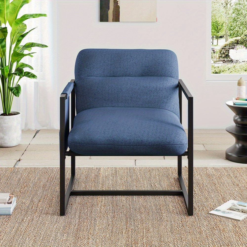 Fauteuil – Relaxstoel – Zitzak – Loungechair – Armstoel – Sherpa Bekleding – Gestoffeerd Metaalframe – Compact Formaat – Antislip Poten