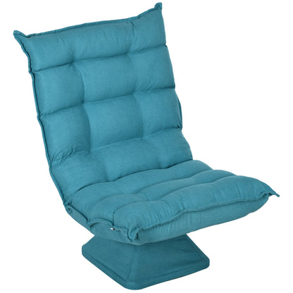 Relaxfauteuil – Relaxstoel – Leesstoel – Draaifauteuil – Fauteuil – Fluwelen Bekleding – 360 Graden Draaibaar – Compact Formaat – Blauw