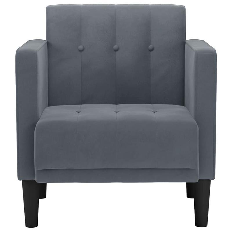 Bureaustoel – Fauteuil – Computerstoel – Kantoorstoel – Thuiswerkstoel – Donkergrijs Fluweel – Memory Foam Zitting – Stevig Hardhouten Frame