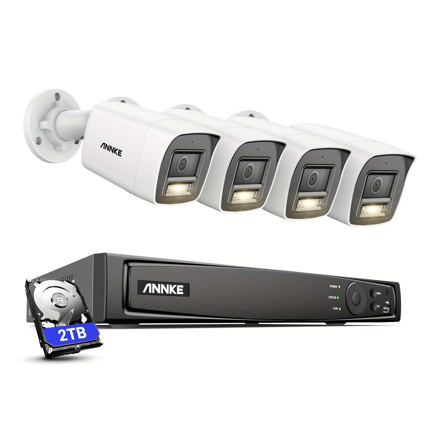 12MP PoE Bewakingsset – Beveiligingscamera Set – CCTV Systeem – NVR Beveiliging – Surveillance Camera Set – 8-Kanaals Met 2TB Opslag – Personen- En Voertuigdetectie – Kleurennachtzicht 30 Meter