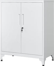 Kantoorkast - Archiefkast met Slot - Metalen Kast - Archiefkast Wit - 40 x 80 x 90 cm