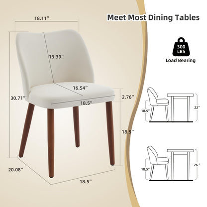 Dining Chair Set of 2 | Mid Century Kitchen Chair with Seat, Ergonomic Solid Back Style, Green Color for Living Room, Restaurant, Coffee Bar - MERXENG