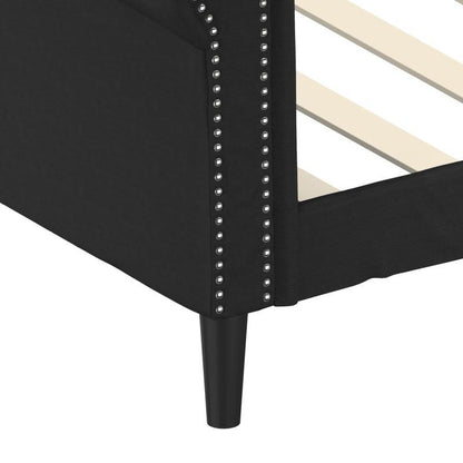 Slaapbank – Bedbank – Sofa Bed – Slaapstoel – Opklapbare Bank – Zwart Met Wit Kussen – Hardhouten Frame – Kunstleren Bekleding