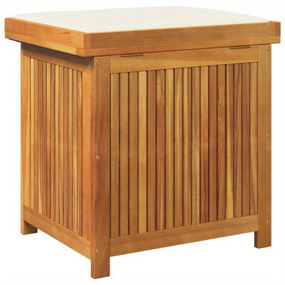 Opbergkist Tuin – Tuinkussenbox – Tuinbox – Opbergbox – Tuinkist – Massief Acaciahout – 60x50x61 cm – Inclusief Crème Wit Zitkussen
