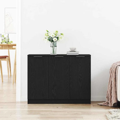 Dressoir – Opbergkast – Ladekast – Commode – Buffetkast – Zwarte Eikenlook – Compact 90,5x30x70 cm – Stevige Houtmix