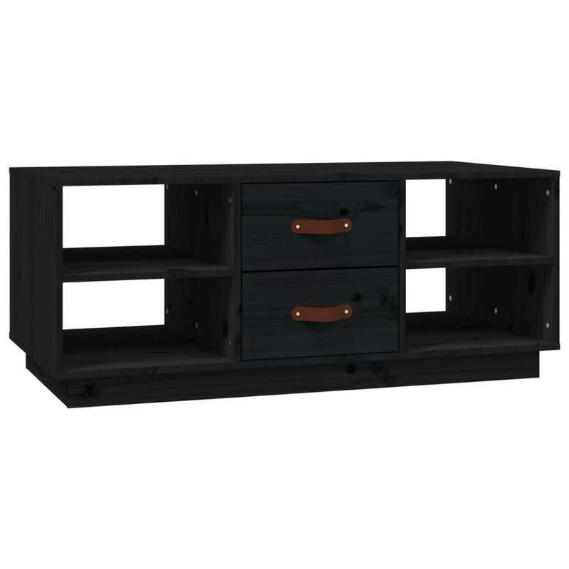 Coffee Table 100X50X41 Cm Solid Pine Wood Black Practical, Removable, Suitable for All Seasons