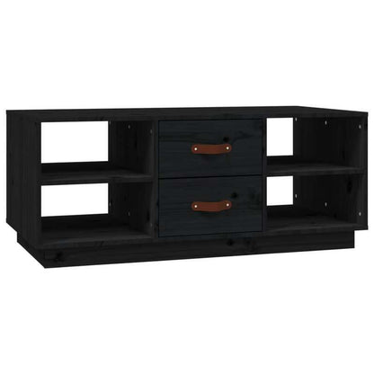 Coffee Table 100X50X41 Cm Solid Pine Wood Black Practical, Removable, Suitable for All Seasons