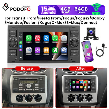 7 Inch Android Autostereo – Autoradio – Car Multimedia – Navigatiesysteem – Bluetooth Radio – 4GB+64GB Geheugen – Achteruitrijcamera Met Microfoon