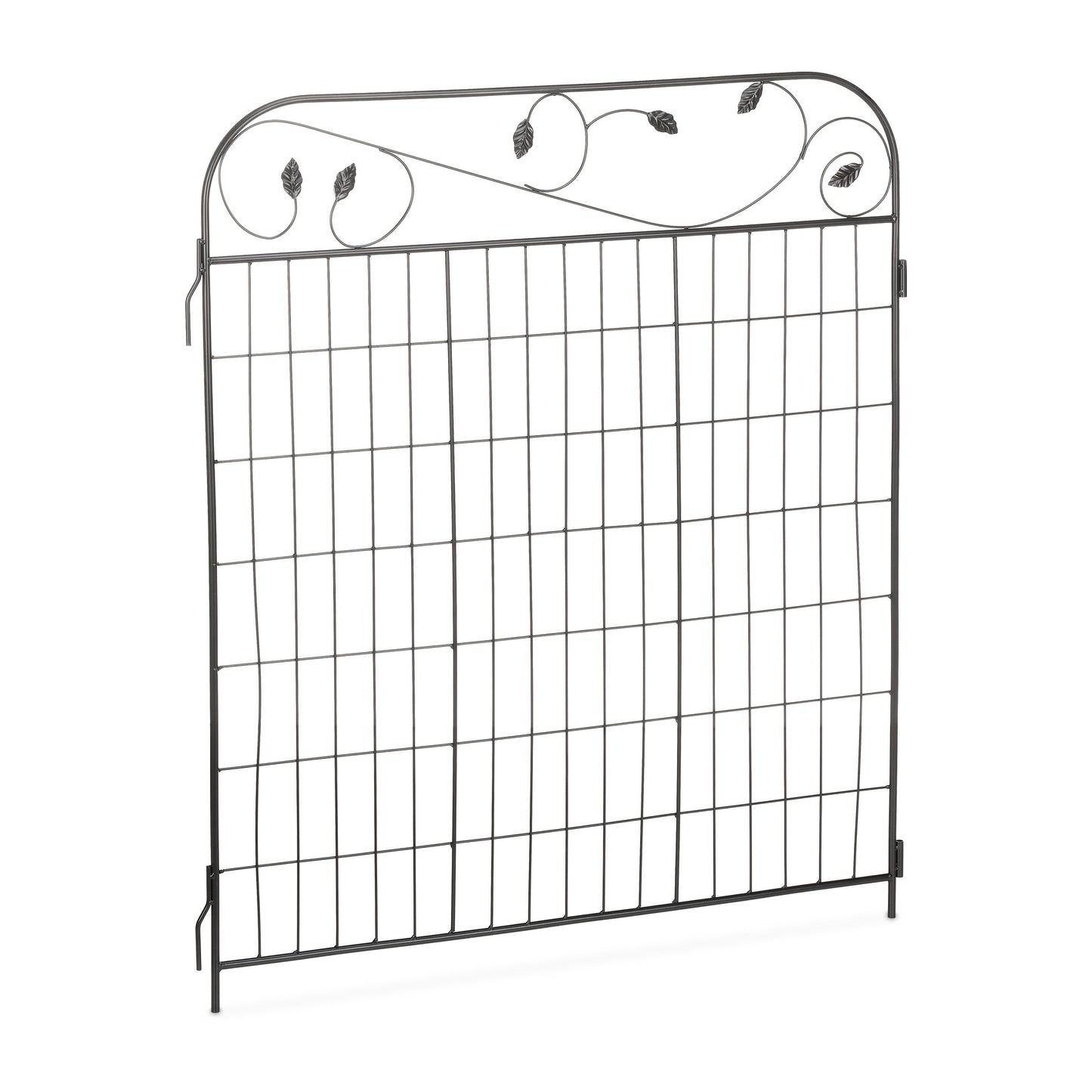 Tuinomheining – Tuinafscheiding – Tuinhek – Sieraad Voor Tuin – 4-Delige Set – Zwart Gecoat IJzer – 375 cm Lang