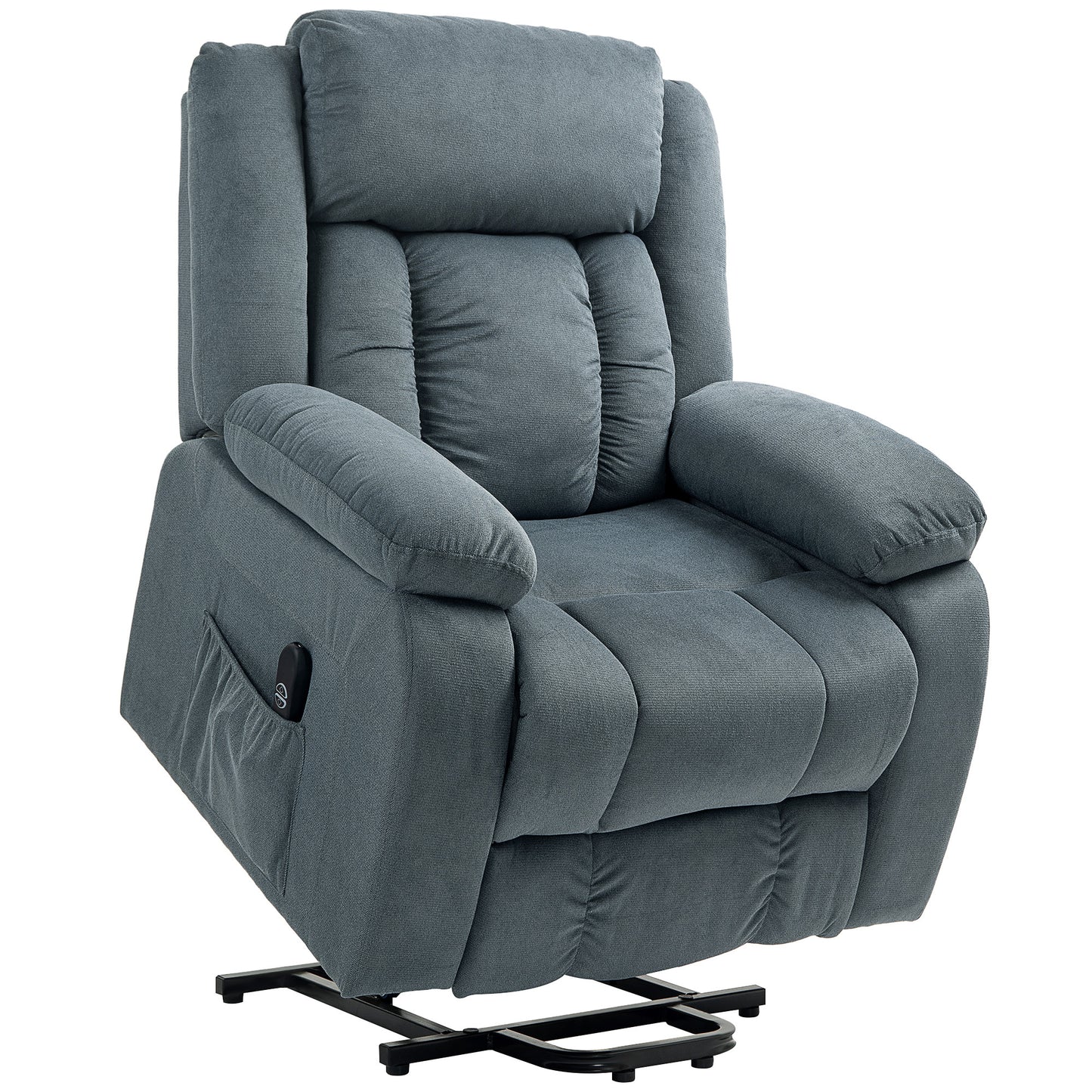 Relaxfauteuil – Relaxstoel – Relaxzetel – Loungefauteuil – Comfortfauteuil – Grijs – Zachte Bekleding – Verstelbare Rugleuning en Voetensteun met Afstandsbediening
