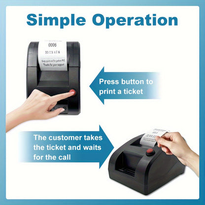 Take A Number Systeem – Wachtrijsysteem – Nummerdisplay – Ticketprinter – Draadloos Oproepsysteem – Met Geheugenfunctie Bij Stroomuitval – Inclusief 3 Next Call Knoppen En Afstandsbediening