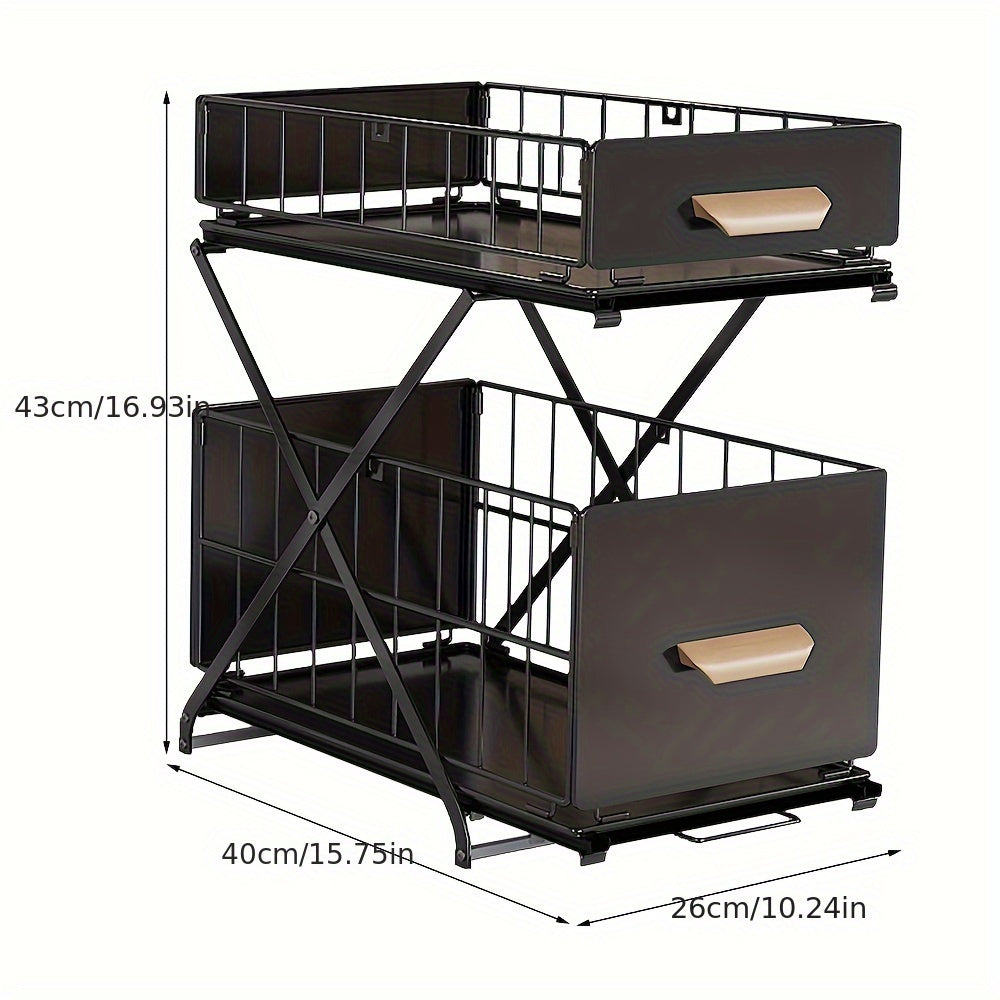 Bureaulade Organizer – Bureau Organizer – Bureaulade Opbergrek – Bureaulade Organizer Metaal – Bureaulade Organizer Inklapbaar – Ruimtebesparend Ontwerp – Duurzaam Metaal Zwart