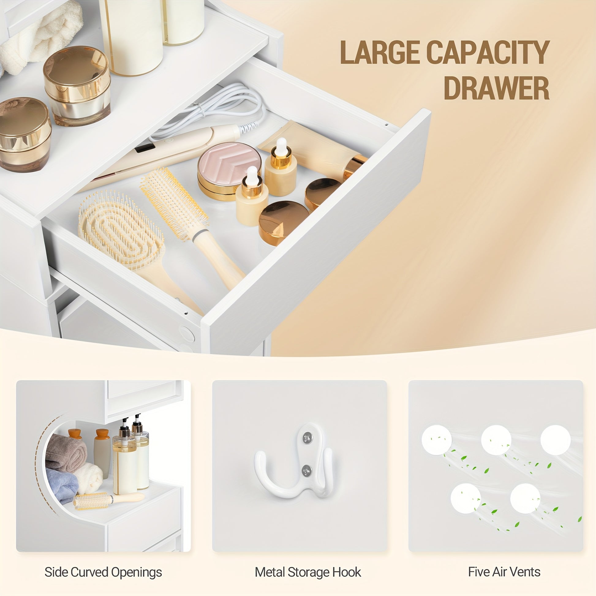 Tall White Bathroom Cabinet with Laundry Basket - Space-Saving Narrow Storage Unit, Adjustable Shelves & Sliding Doors/Drawer, Freestanding Cabinet for Small Bathrooms, -like Material, Removable Dirt-Resistant Laundry Bag (17 - QUORE