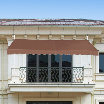 Uitschuifbare Zonwering – Handmatige Zonnescherm – Terras Overkapping – Zonbescherming – Buitenluifel – 350 cm Breedte – Verstelbare Hoogte 200-300 cm
