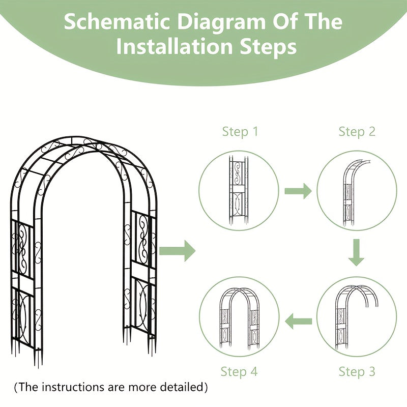Metal Garden Arch Trellis: Decorative Outdoor Arbour Archway Wedding Arch Frame for Paths Entrances Climbing Plants
