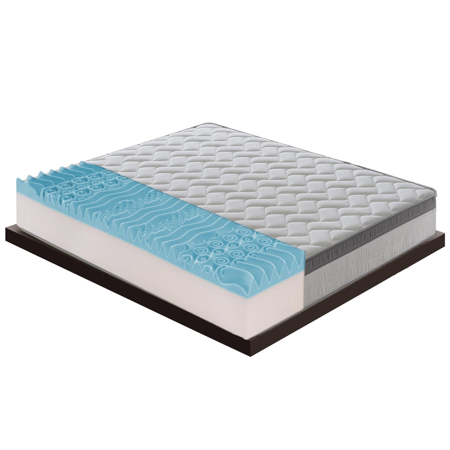 Memory Foam Mattress, Mattress Height 26 Cm, Memory Height 6 Cm, Removable Cover, Refreshing Gel Memory, Medium/Firm Support, 9 Comfort Zones