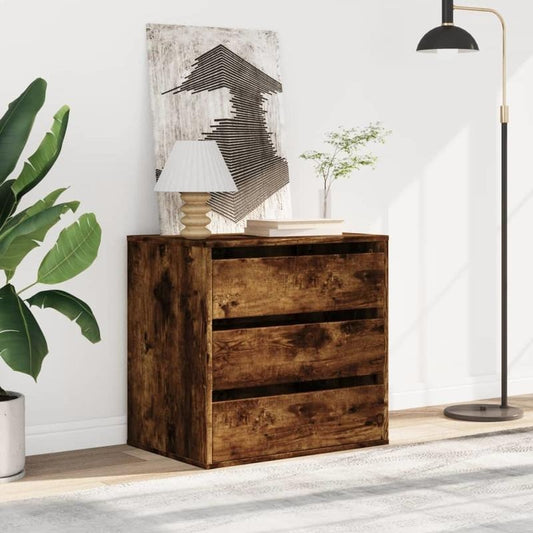 Modern Minimalist Solid Wood Storage Chest of Drawers with Lockable Mechanism - Dark Brown/ Smoke Oak Finish, 4-Drawer Heavy-Duty Floor Cabinet with Spacious Top, Easy Assembly for Bedroom, Living Room & Home Office Organizat