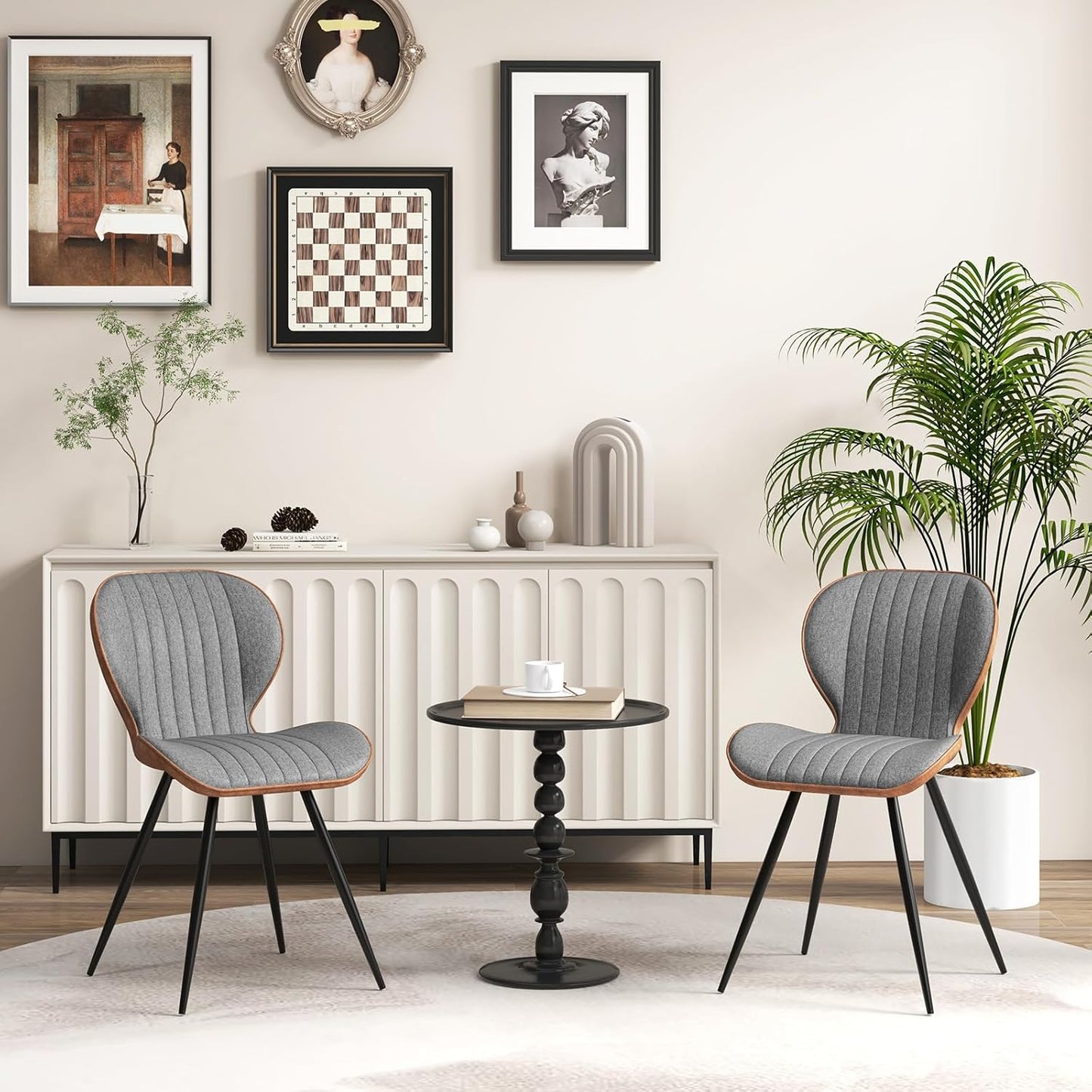 Eetkamerstoelen – Keukenstoelen – Stoelen Set – Vergaderstoelen – Moderne Stoelen – Ergonomische Rugleuning – Stevig Metalen Frame 150 Kg