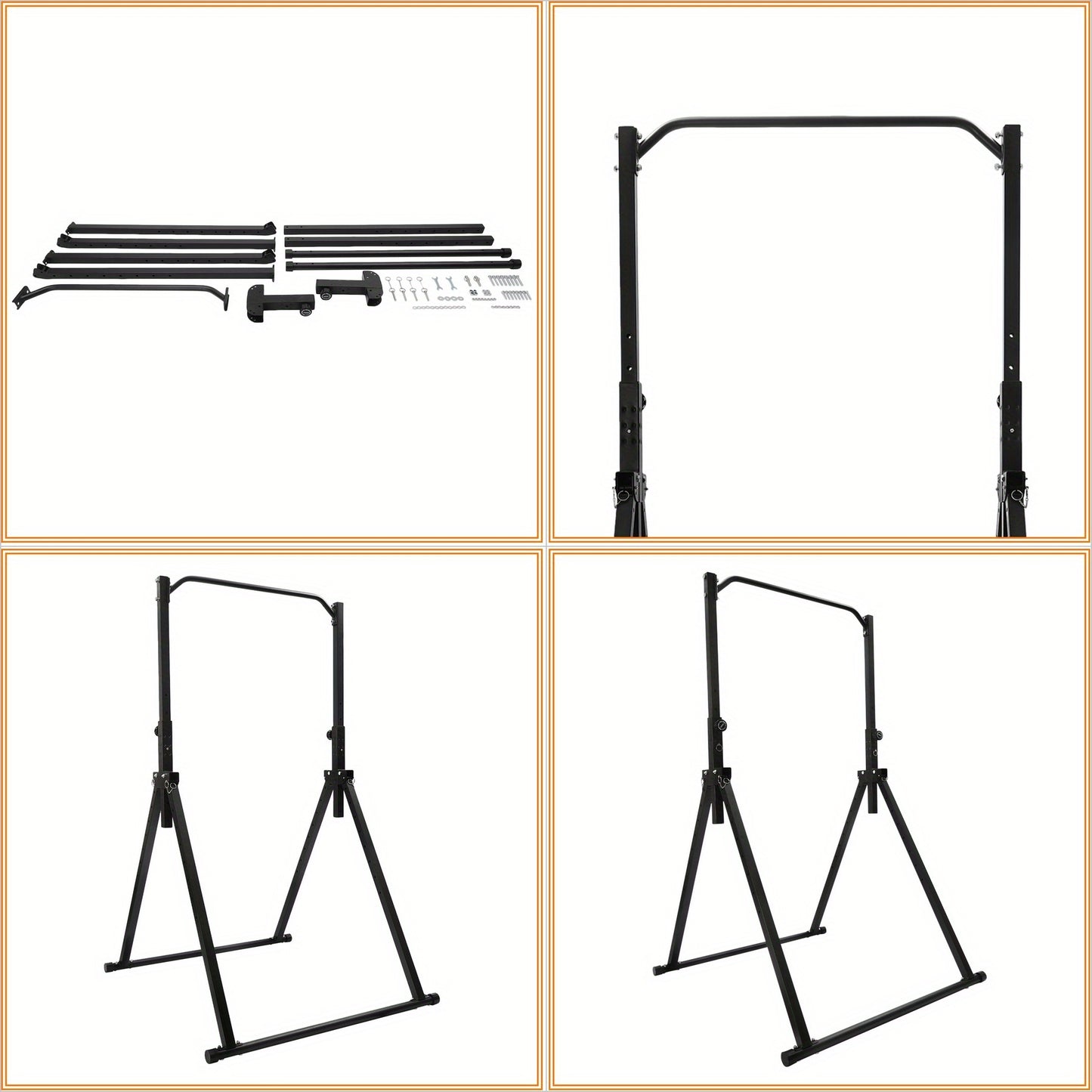 Optrekstang – Pull Up Bar – Chin Up Bar – Wandmontage Stang – Fitness Stang – Verstelbaar 1,75-2,30 m – Hoogwaardig Koolstofstaal – Max. 200 kg Belastbaar