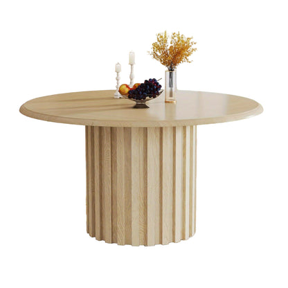 Ronde Eettafel – Eettafel Klein – Keukentafel – Tafel Rond – Eettafel 4 Personen – Natuurlijke Houtnerf – Compact 120 cm – Stevige Metalen Voet – Makkelijk Montaget