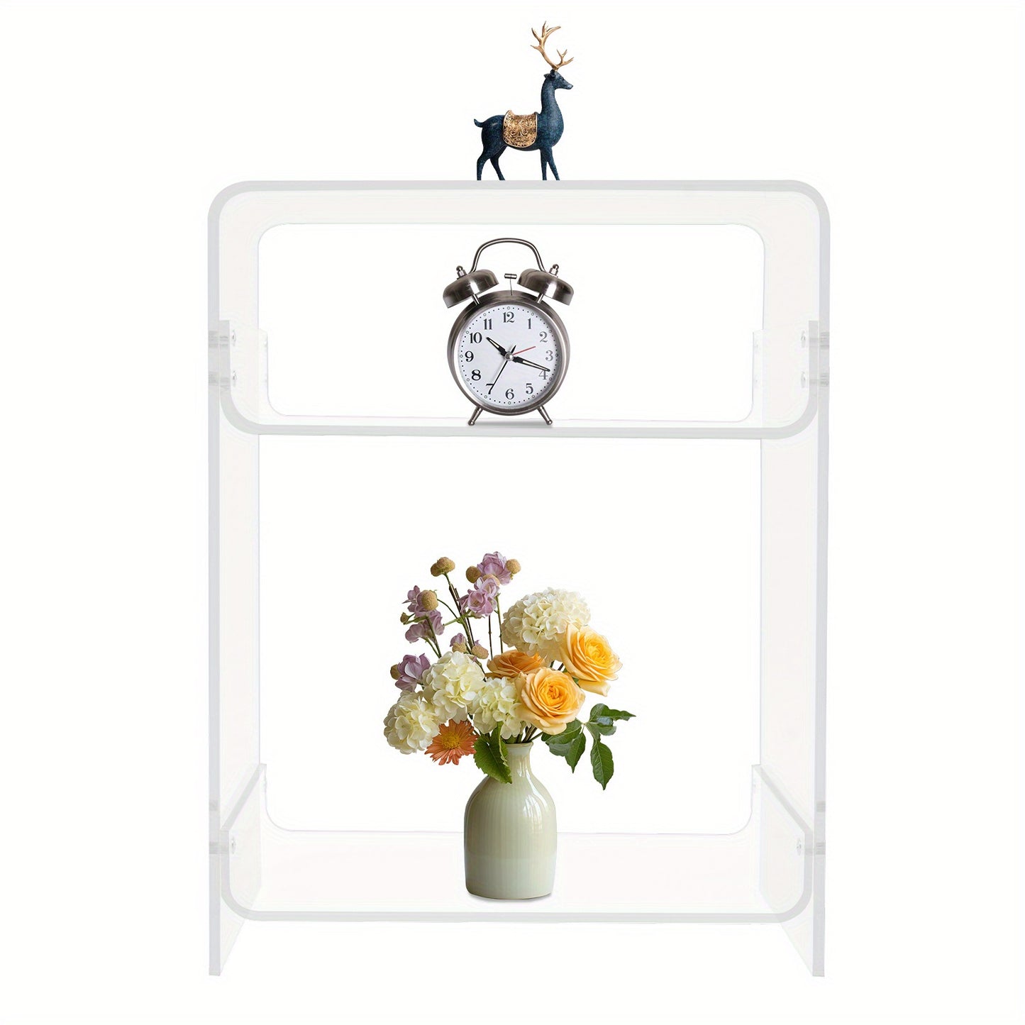 Bijzettafel – Nachtkastje – Salontafel – Sidetable – Banktafel – Transparant Acryl – Stevig A-Frame Design – 30 KG Draagvermogen – Ruimtebesparend Compact