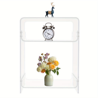 Bijzettafel – Nachtkastje – Salontafel – Sidetable – Banktafel – Transparant Acryl – Stevig A-Frame Design – 30 KG Draagvermogen – Ruimtebesparend Compact