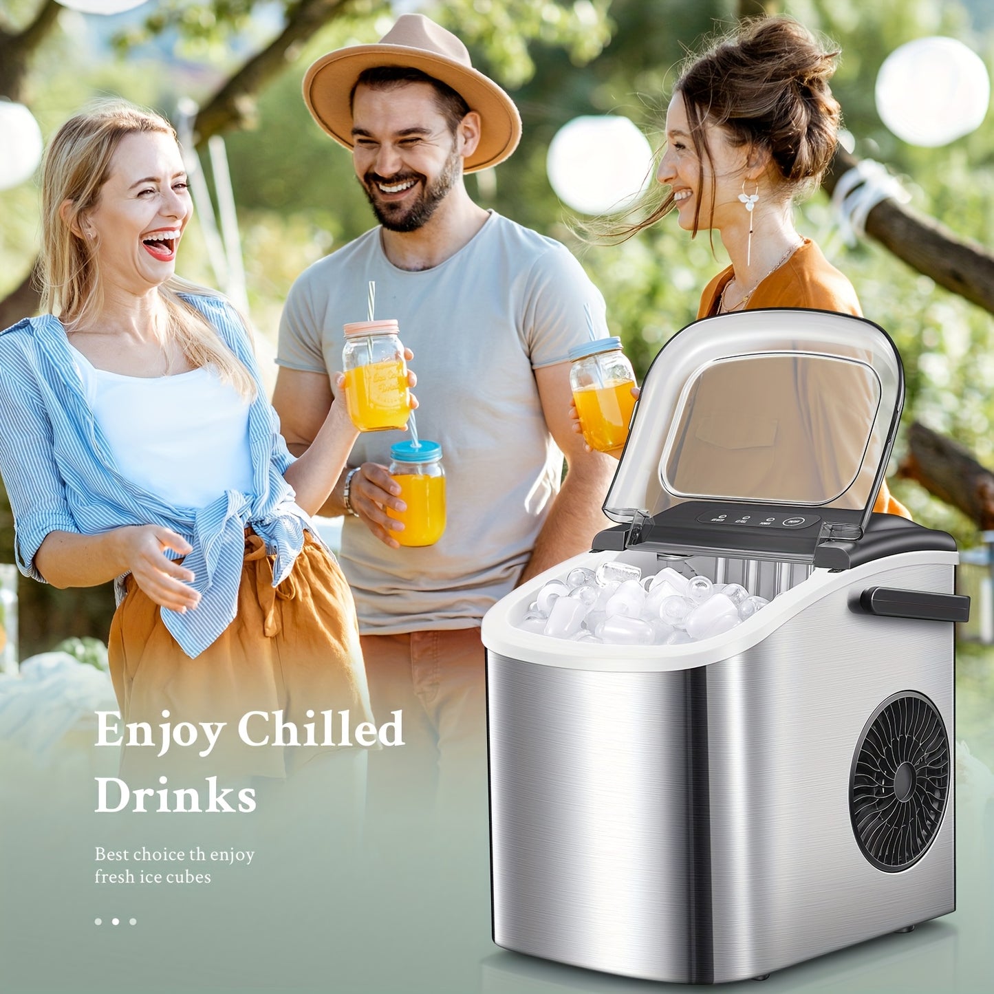 IJsmachine – IJsklontjesmaker – IJsblokjesmachine – IJsblokmachine – IJsbereider – 12 kg ijs per dag – RVS behuizing met Slim LCD-display