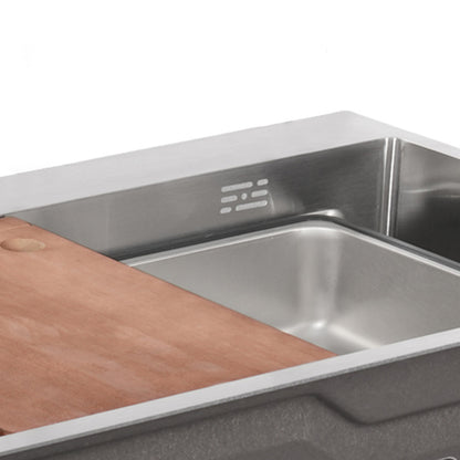 Keukenspoelbak – Spoelbak – Gootsteen – Wasbak – Enkele Spoelbak – Roestvrijstaal 304 – Grote Capaciteit 75x45x22 cm – Uittrekbare Kraan Met 3 Waterstanden
