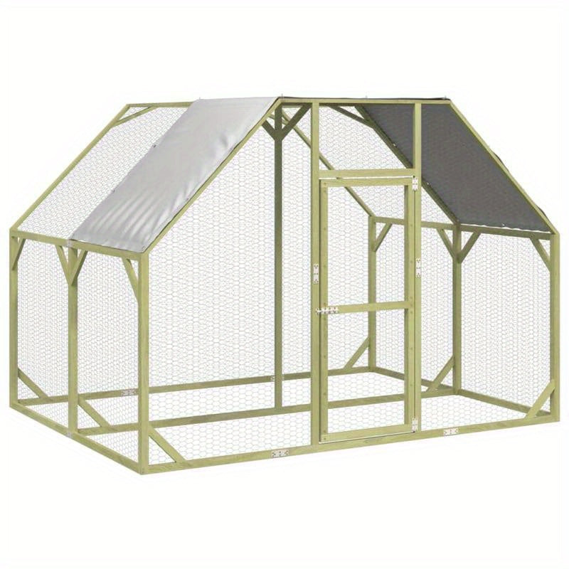Poulailler 268x200x190cm Stainless Steel Small Animal Habitat - Multi-Level Outdoor Shelter with Mesh Panels, Durable & Lightweight Design for Small Pets, Indoor/Outdoor Use, Pet Shelter, Reinforced Structure, Sturdy Construc