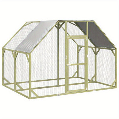 Poulailler 268x200x190cm Stainless Steel Small Animal Habitat - Multi-Level Outdoor Shelter with Mesh Panels, Durable & Lightweight Design for Small Pets, Indoor/Outdoor Use, Pet Shelter, Reinforced Structure, Sturdy Construc