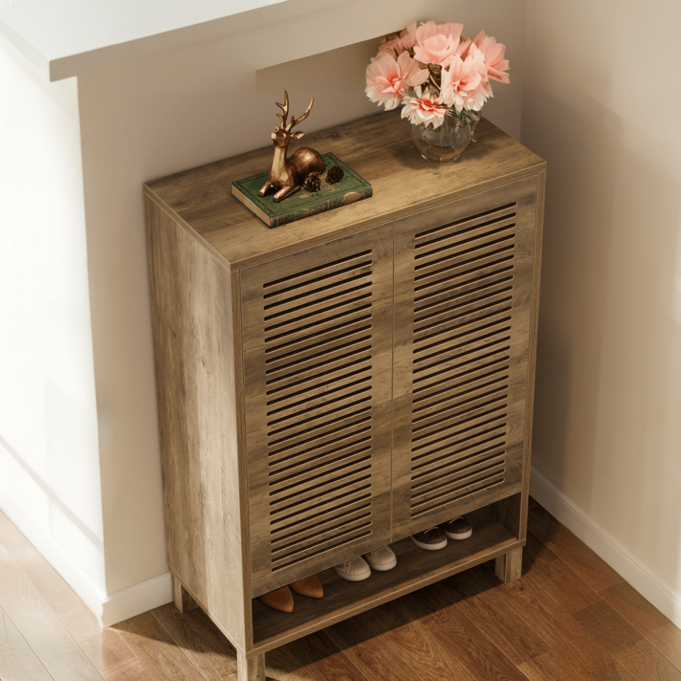Schoenenkast – Schoenopberger – Schoenrek – Schoenmeubel – Schoenkastje – Modern Design – 6 Planken Natuurlijk Eikenhout Look